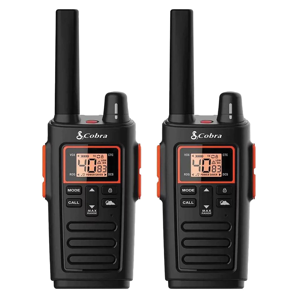 Rechargeable, Radio 32-Mile Set Adults for Walkie Long Channels, - Two-Way Range RX380 40 Talkies Cobra Preset (2-Pack)
