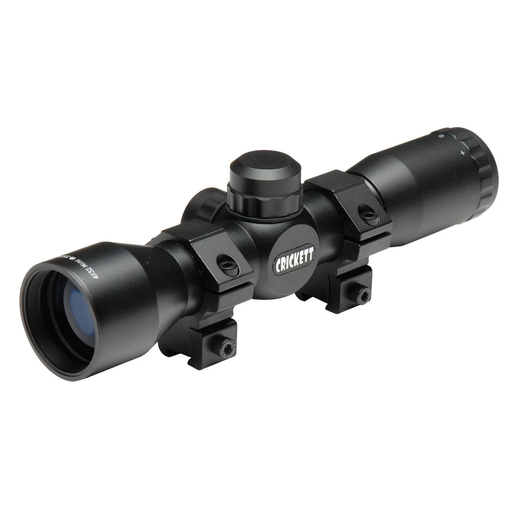 100 CRICKETT SCOPE 1" MIL-DOT FOV MATTE @ 4X FT KSA TUBE OBJ 32MM 32 BLACK YDS