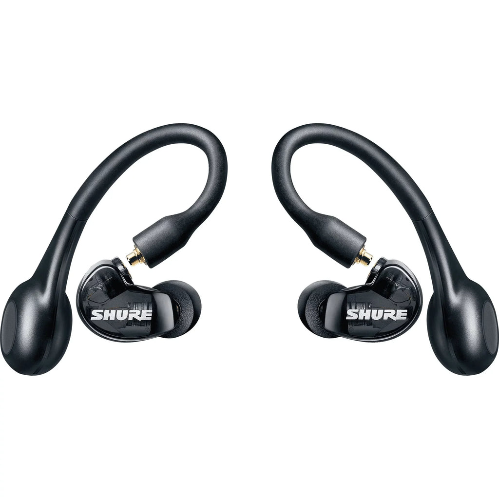 Black Fingertip 5 (Gen 32-Hour TW2 Wireless AONIC - Sound - Premium Deep Fit Secure Audio Controls Life, Technology, Shure with Bass, 2) Isolating Bluetooth Battery 215 Earbuds Over-the-Ear, with True