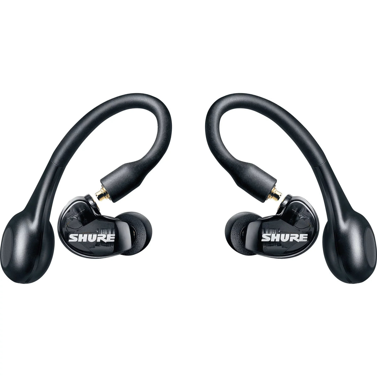 Black Fingertip 5 (Gen 32-Hour TW2 Wireless AONIC - Sound - Premium Deep Fit Secure Audio Controls Life, Technology, Shure with Bass, 2) Isolating Bluetooth Battery 215 Earbuds Over-the-Ear, with True