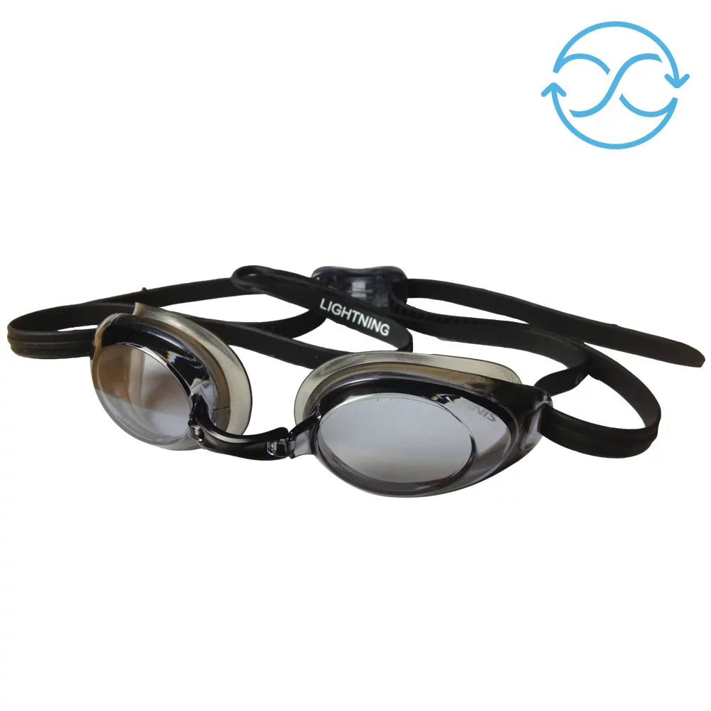 Goggles with Pieces Swimming Interchangeable Adjustable Men Watertight Silicone - - with Nose Women Swim for Lightning - 4 Swim Adult Goggles Straps Black/Smoke FINIS - Goggles Competitive and Goggles