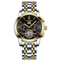 Steel Men Masculino+box Date&Week Luxury POEDAGAR Tourbillon Relogio Waterproof Stainless Watch Mechanical Automatic Wristwatch