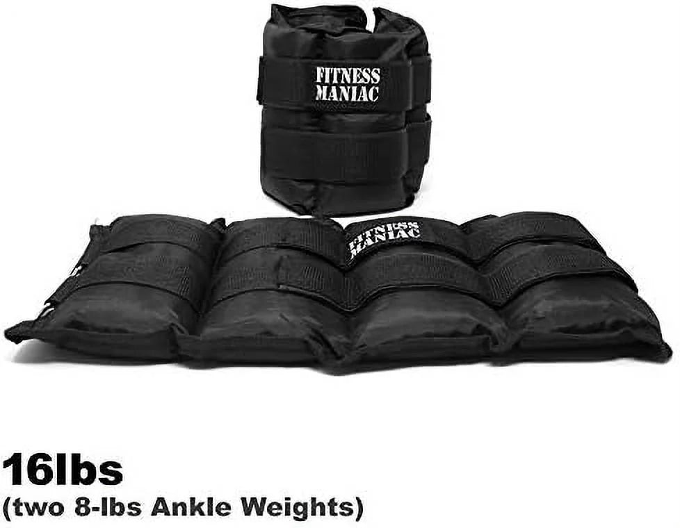leg weights gym, women weight, durable premium double workout, ab, glute men for walking, 16 heavy set 1 pounds pair and (8 straps exercises lbs pro per ankle for ankle)