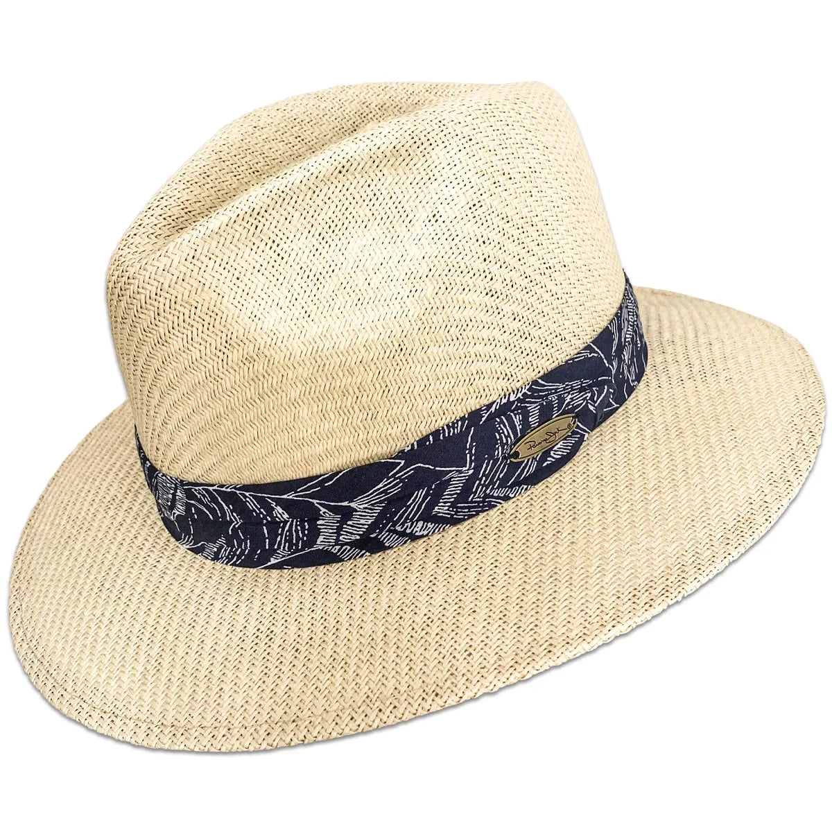 Hat Sun Straw Toyo Matte Black Safari XL Men's