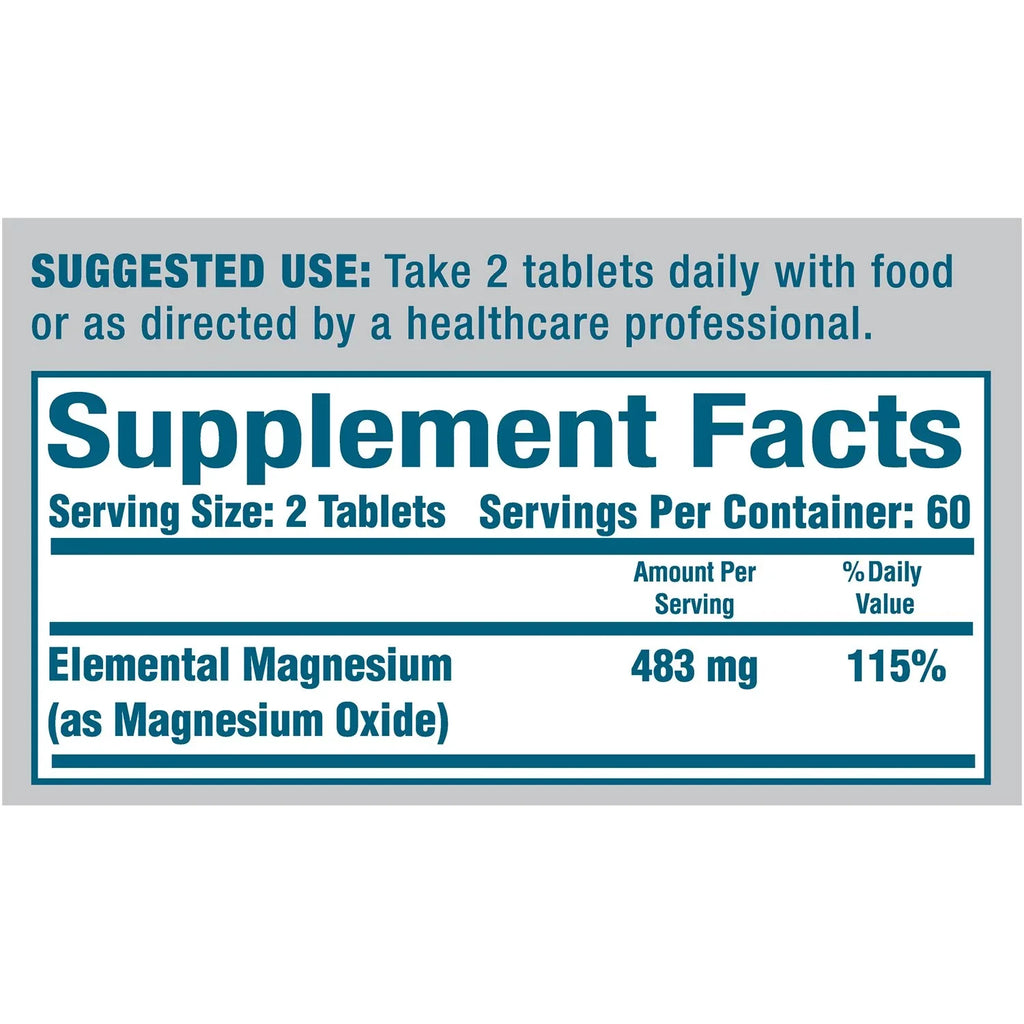 Dietary Tablets Magnesium Supplement Oxide 400 free 120 Pack of 6 and Gluten MagOx Sugar