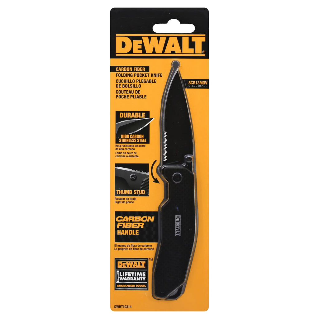 Black/Gray Folding 8" Knife pc. DeWalt 1 Pocket