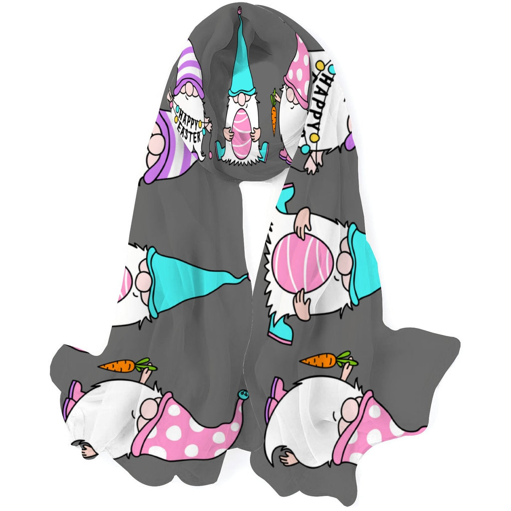 Packed Wraps Easter Gnomes Scarf FREEAMG Women Neck Shawls Hair for Gift Long Silk Wraps Sunscreen Large Oblong Headscarf