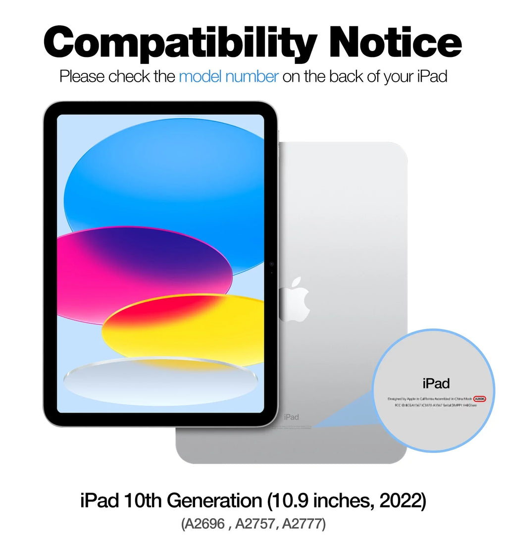 2022 Wireless 10.9 10.9" Magic Gen Trackpad Generation Thin Backlit Compatible Keyboard Case Keyboard iPad with Keyboard Type with 10 Slim Dracool for iPad inch 10th Multi-Touch