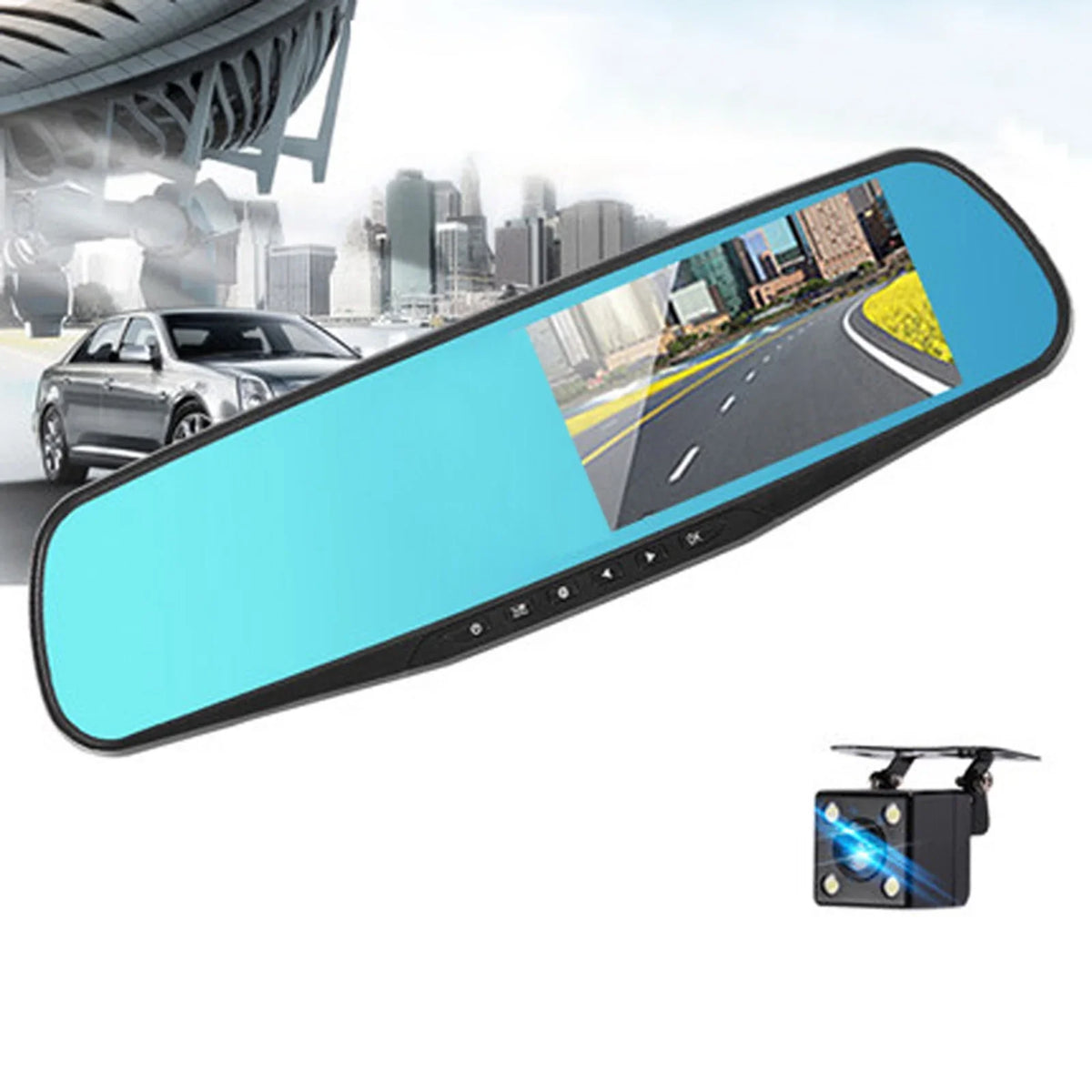 Recording, Camera moobody Recorder Full Motion for Car Dual Angle Dash Lens, 1080P Optimal 170°Wide with - Driving and Detection HD Security Loop Cam System Dual