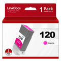 PFI-120M Cartridges for PFI120 Ink for PFI-120 PFI-120 (130ml) LinkDocs TM-305 TM-300 and Work Replacement PFI120 Canon ImagePROGRAF IPF TM-200 TM-205 GP-200 Compatible Canon GP-300 Magenta Printer