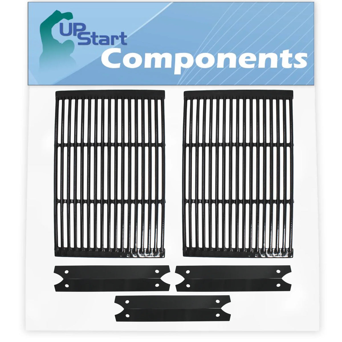 '- Plate & BBQ Enameled 810-6320-B 2 for 3 Heat Cast Tamer, Grill 19" & Barbeque Flavorizer Grates Shield Tent Parts Iron Replacement Bar Charmglow Porcelain Grid Flame Cooking Compatible