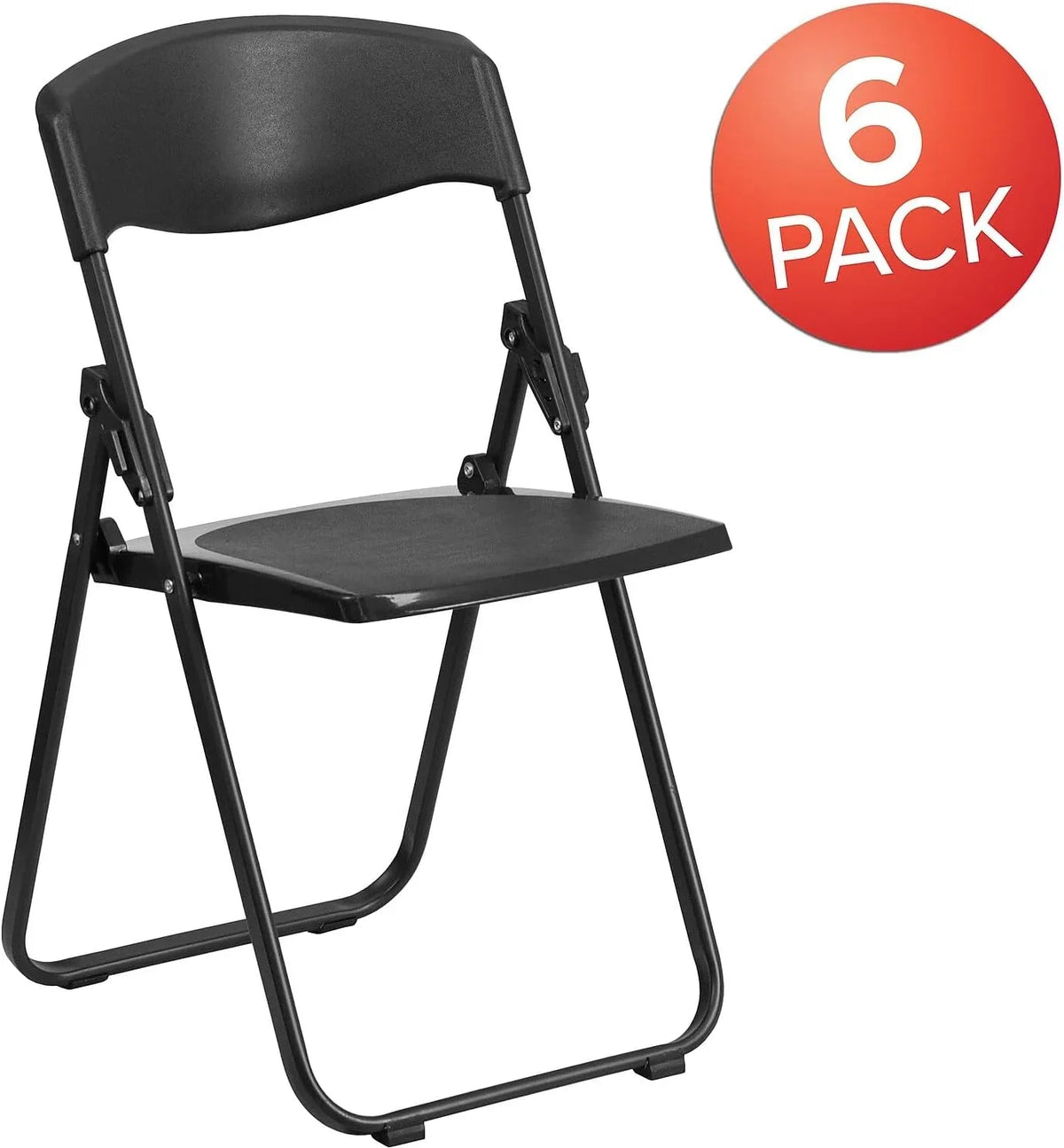 Chair HERCULES Heavy Brackets 500 With Duty Plastic Series 6 Capacity Lb. Pack Folding Ganging Black Built-In