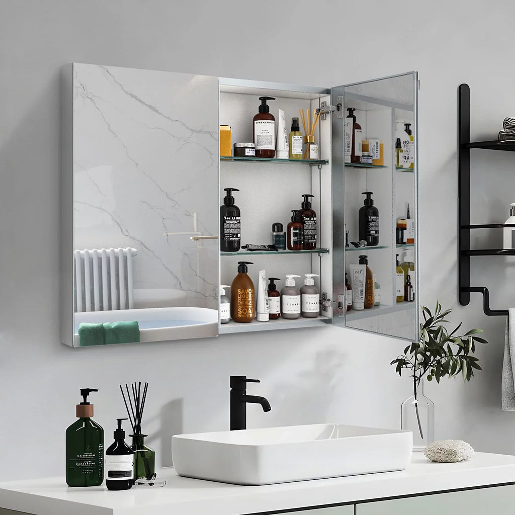 Reflections Elegant Double Cabinet Door Medicine Mirror