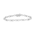 I2-I3 Cttw 7.25" Bracelet Prong Silver Set Sterling 1.0 Infinity Color, Link - (I-J .925 Diamond Clarity)