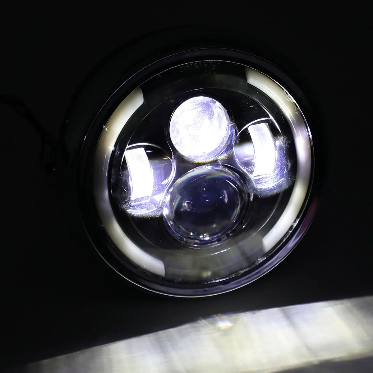 Fog LED Inch Hi/Lo Motorcycle Dyna for DRL Driving Cafe Headlight Racer Bobber 7