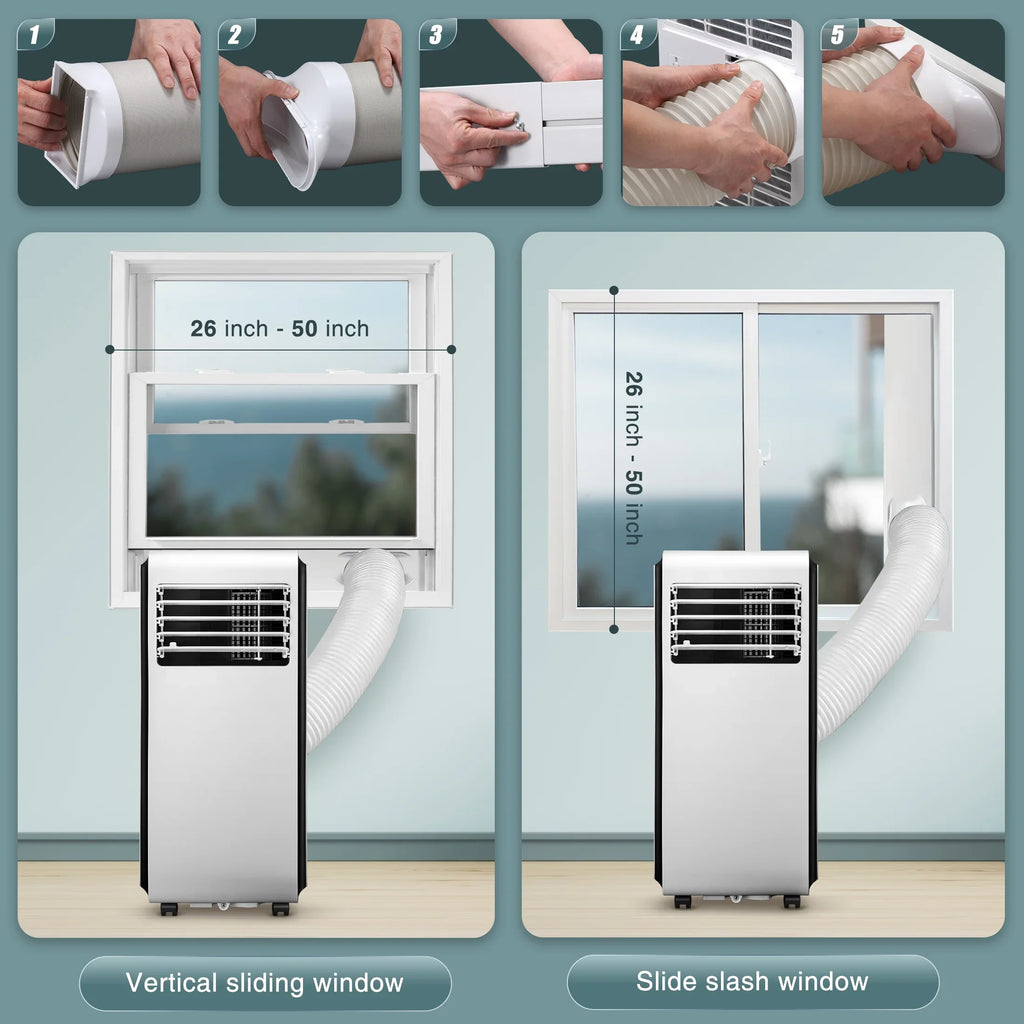 AC Portable BTU ASHARE) 3 Fan, with in BTU KISSAIR Timer 24-Hour Dehumidifier, (10,000 Air 6,000 1 Conditioner,