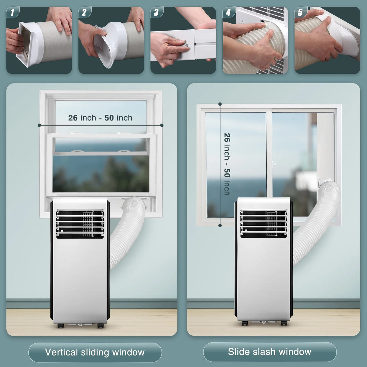 AC Portable BTU ASHARE) 3 Fan, with in BTU KISSAIR Timer 24-Hour Dehumidifier, (10,000 Air 6,000 1 Conditioner,