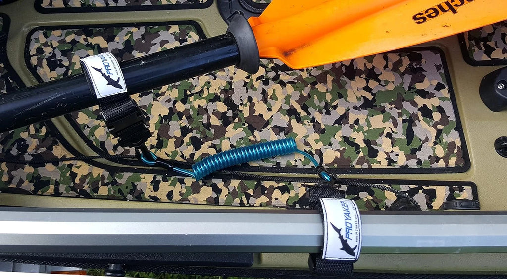 Fishing H-Rail or Dual or Boat Paddle Pole Strap, PROYAKER Hobie Rails for Stakeout Rod,