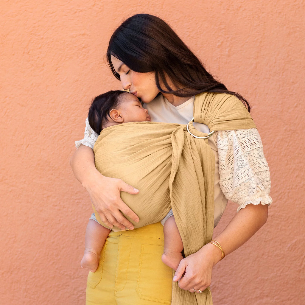 in Ring Baby Moby Saffron Wrap Carrier Sling