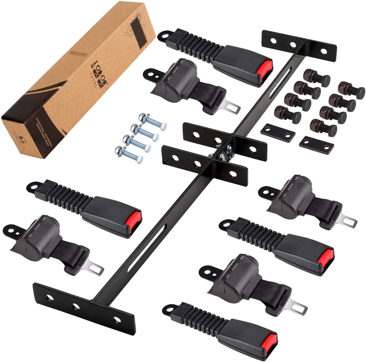 Kit Car 10L0L Seater 4 Seat for Belts Bracket & Golf EZGO Cart, Black Cart Yamaha Club