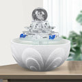 Waterfall Desktop Ornament Teahouse Lotus Desktop Fountain Tabletop Fountain Water Fountain, Decor Crystal Flowing Office Water White