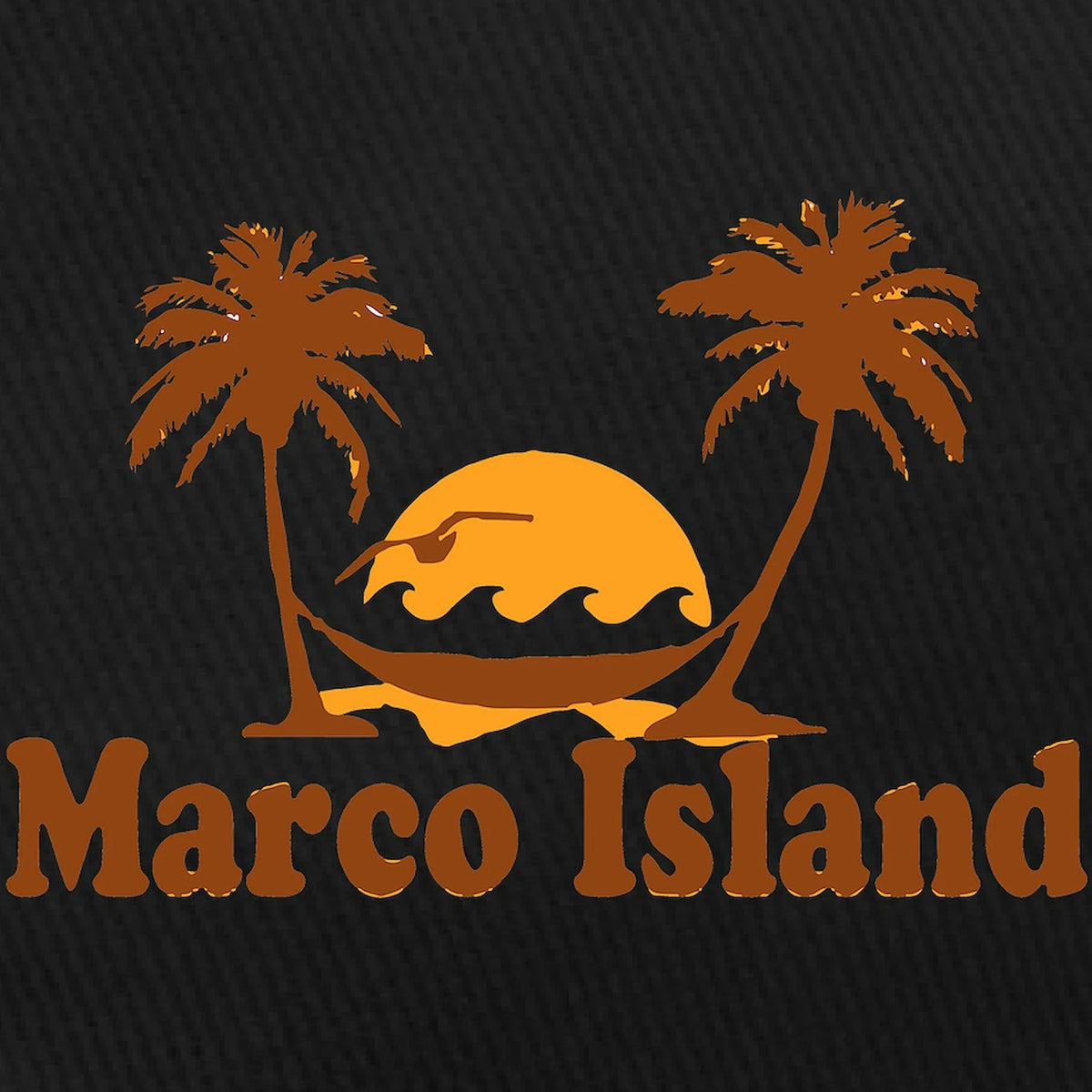 Baseball Black CafePress Adjustable - Island Black Printed Canvas Palm Cap Trees Hat Marco Cotton - Design.
