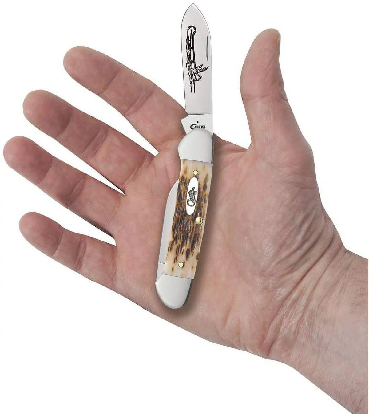 Case CV Pocket Amber Canoe Knife Bone