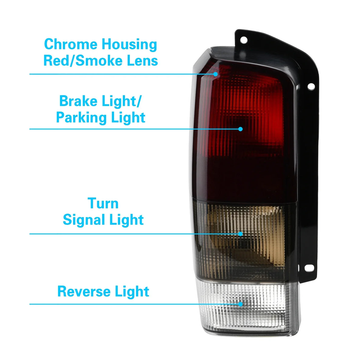 XJ Lamps Lights Smoke Jeep with Tail Cherokee Red/black + XJ Right)Compatible Fits 1997-2001 for Set(Left Tail 97-01 Rear Lens