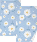 Hand of Highly Absorbent 2 Towel- Blue Set Flower Quick-Dry Bath Pack Daisy Towel Wellsay Cotton Washcloths, Face