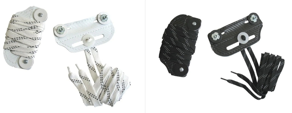 (Black) Nylon Hockey Bridge, Slider Hardware A&R Toe Goalie Lace, - Sports Leather, Pair
