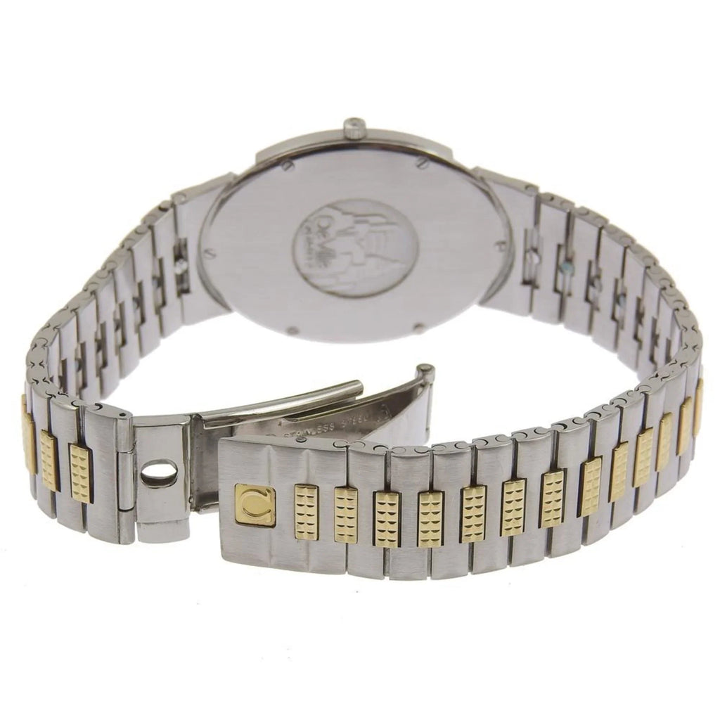 Swiss Omega (Fair) OMEGA Boys Silver/Gold Watch Silver Made Steel Pre-Owned Quartz Dial Stainless De Ville