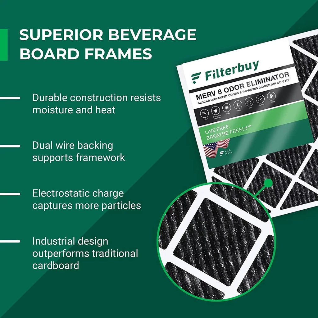 Filters Activated (3-Pack) Air Eliminator Odor HVAC with MERV AC 10x10x1 Pleated Furnace 8 Filterbuy Carbon
