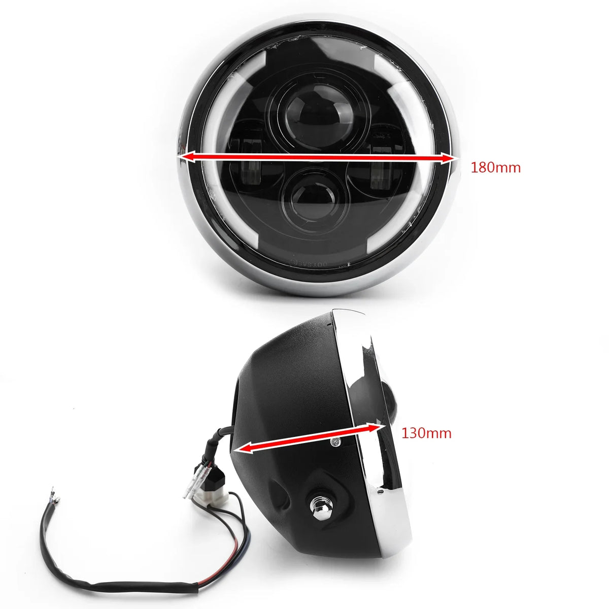Fog LED Inch Hi/Lo Motorcycle Dyna for DRL Driving Cafe Headlight Racer Bobber 7