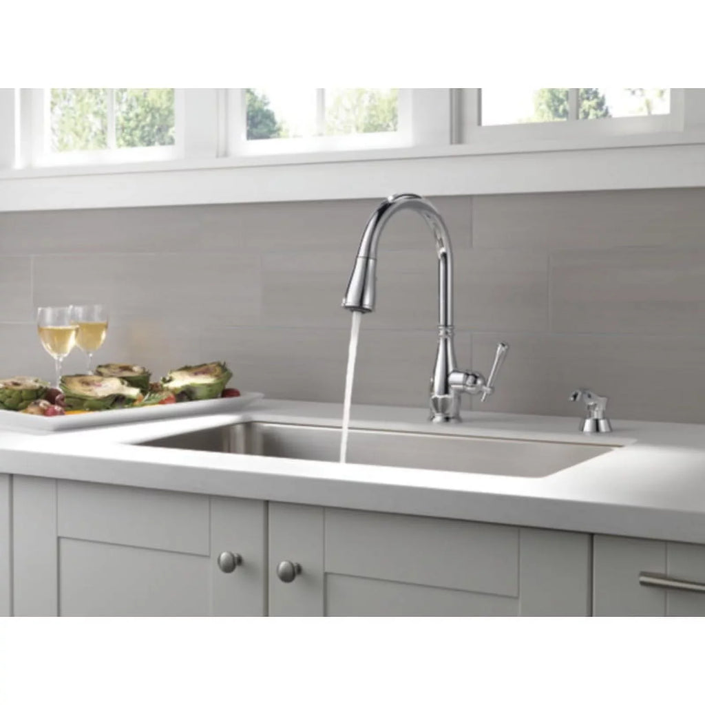 Delta Chrome Pulldown Kitchen Charmaine Faucet Handle One