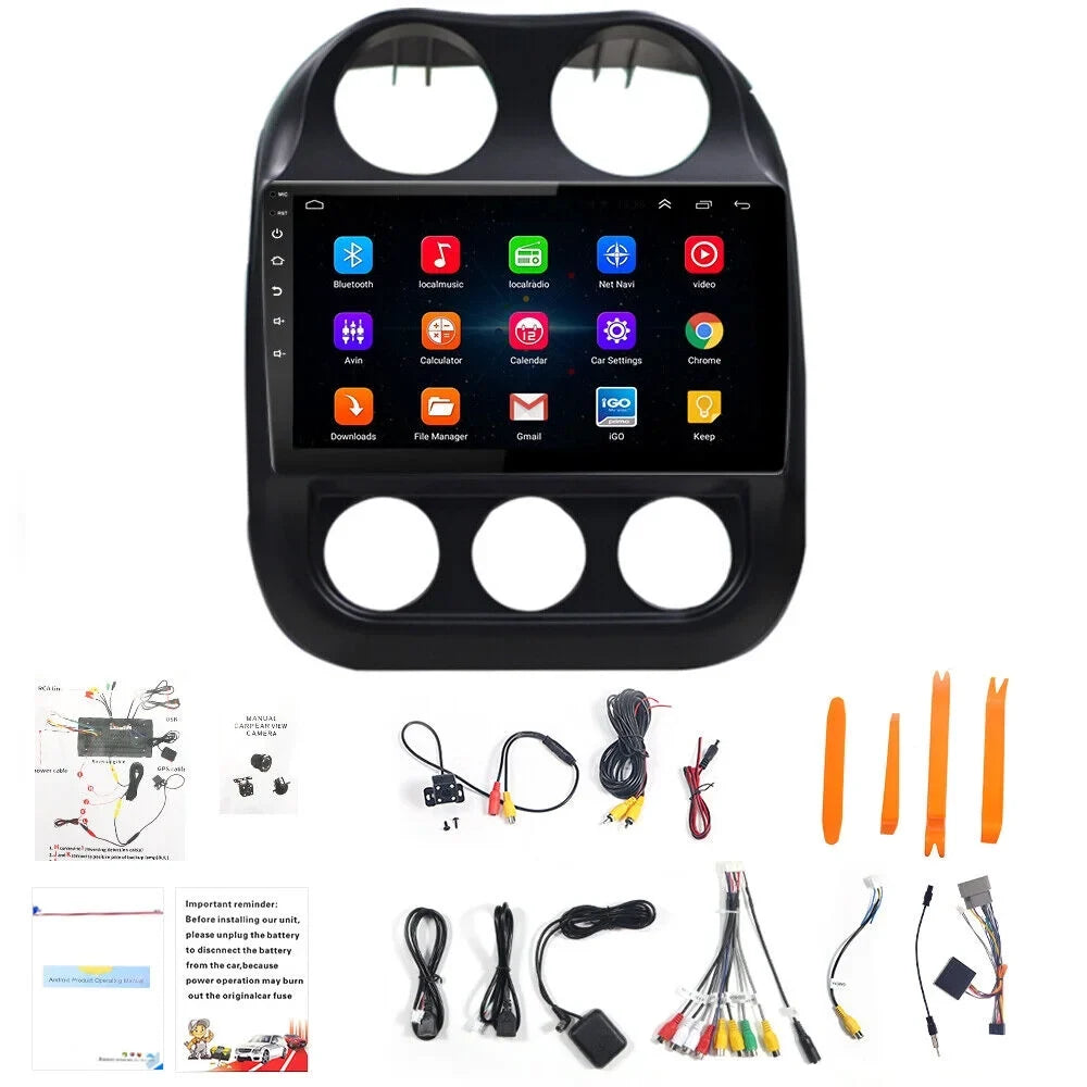 Android WiFi, Navi Display Stereo GPS - 10.1" Jeep - Compass Car MP5 Reverse Kydely Camera Bluetooth, Player Patriot 11,