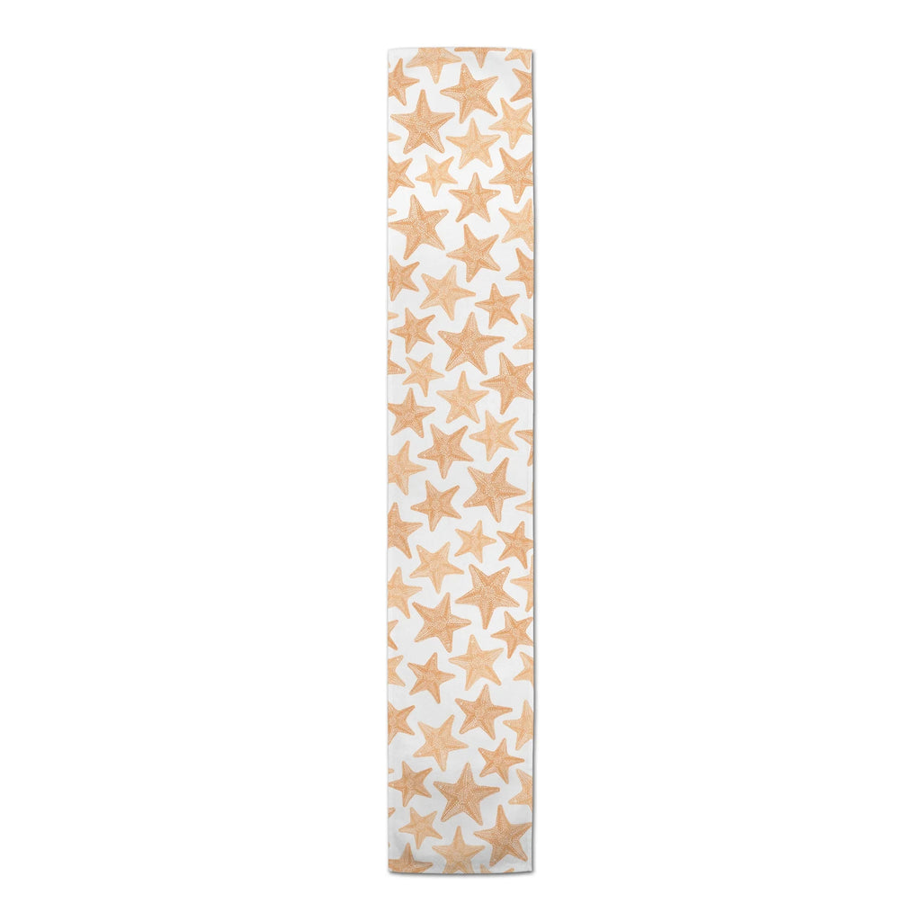 Poly Orange Sketched Products Table Twill Starfish 16x90 Creative Runner