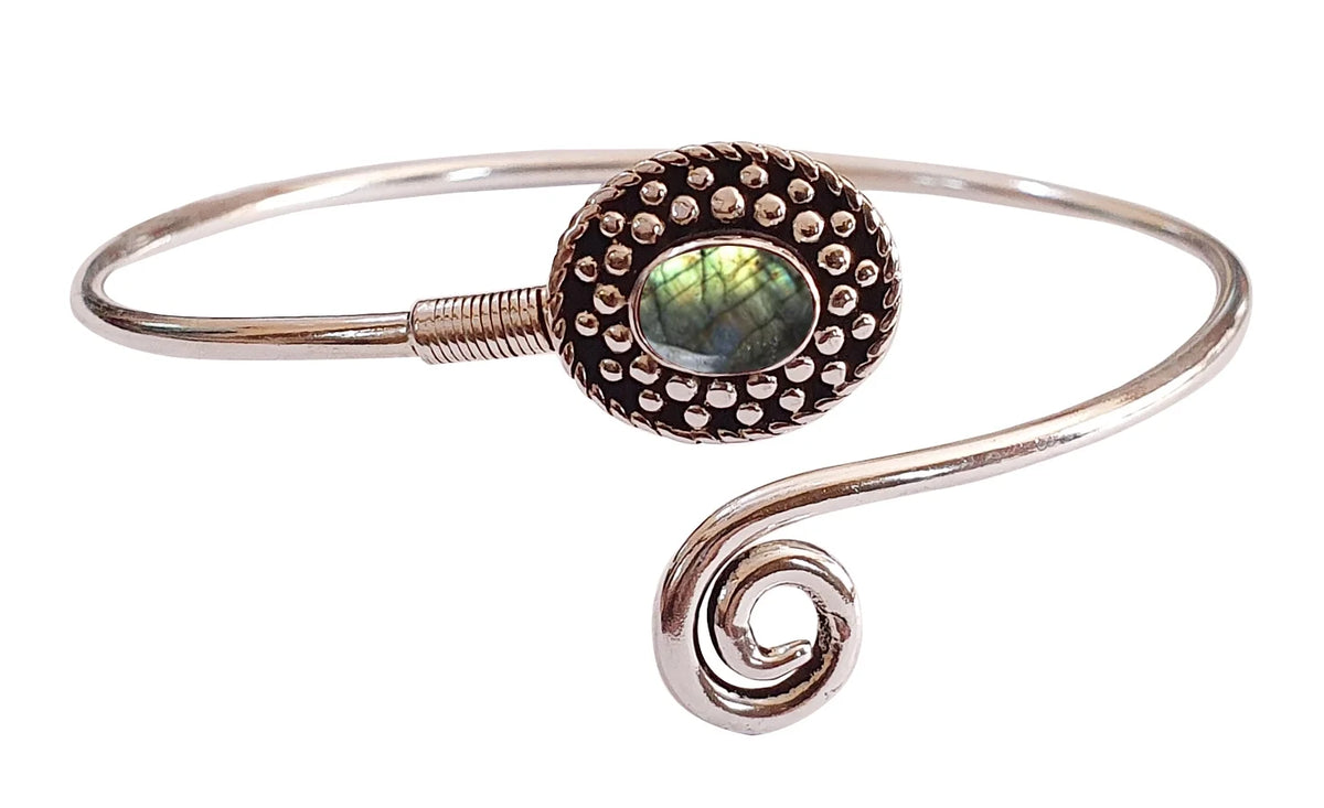 For Design Bracelet Tribal Modern Handmade Natural Fashion Jewelry Gemstone Designer Boho Silver Labradorite Party Cuff Plated Real Bohemian Bracelet, Women,