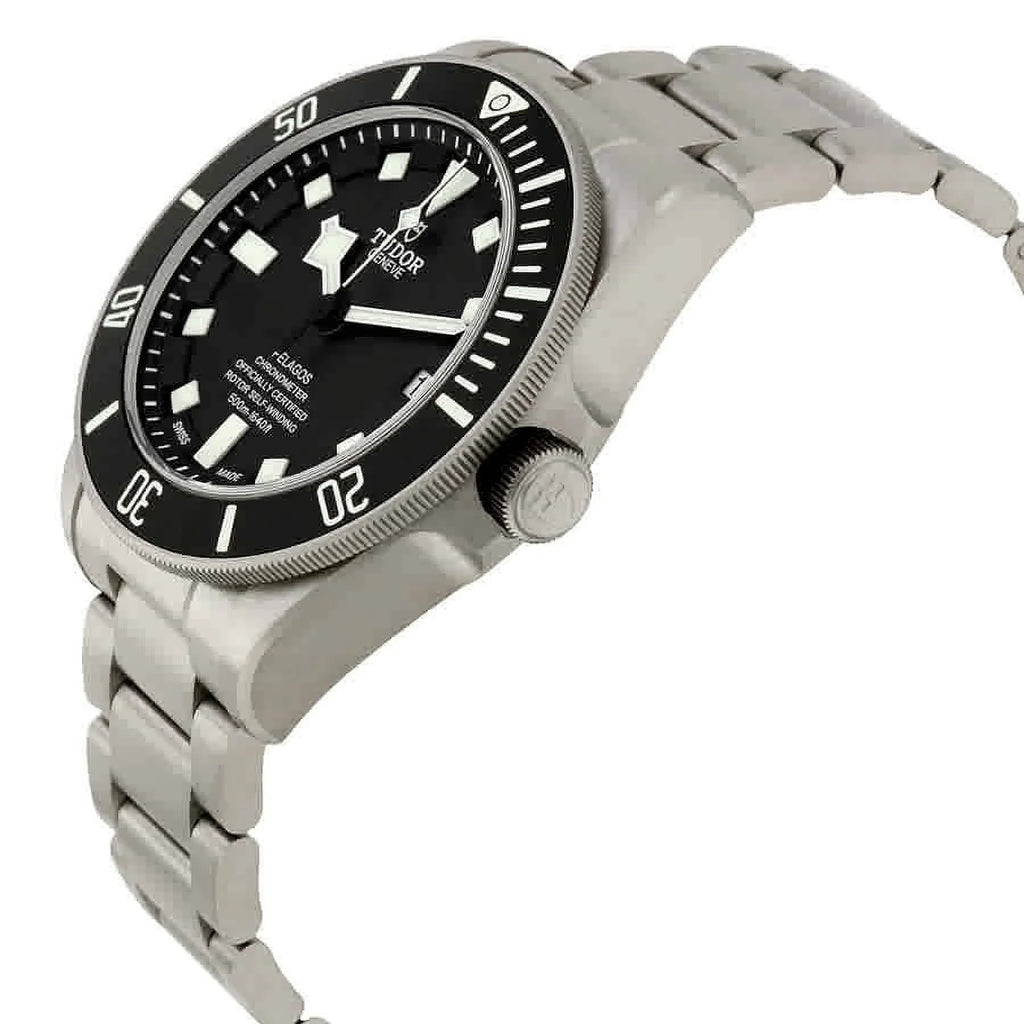 Black Tudor Pelagos Men's M25600TN-0001 Watch Chronometer Titanium Dial