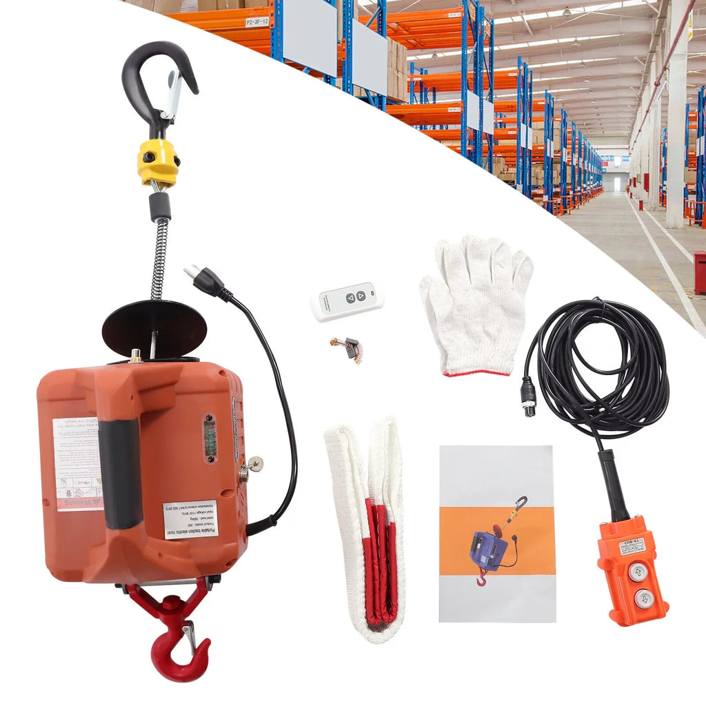 Crane 1100 Control 3-in-1 Winch ZhdnBhnos Lift 110V LBS Electric Portable Remote Wireless Hoist Kit