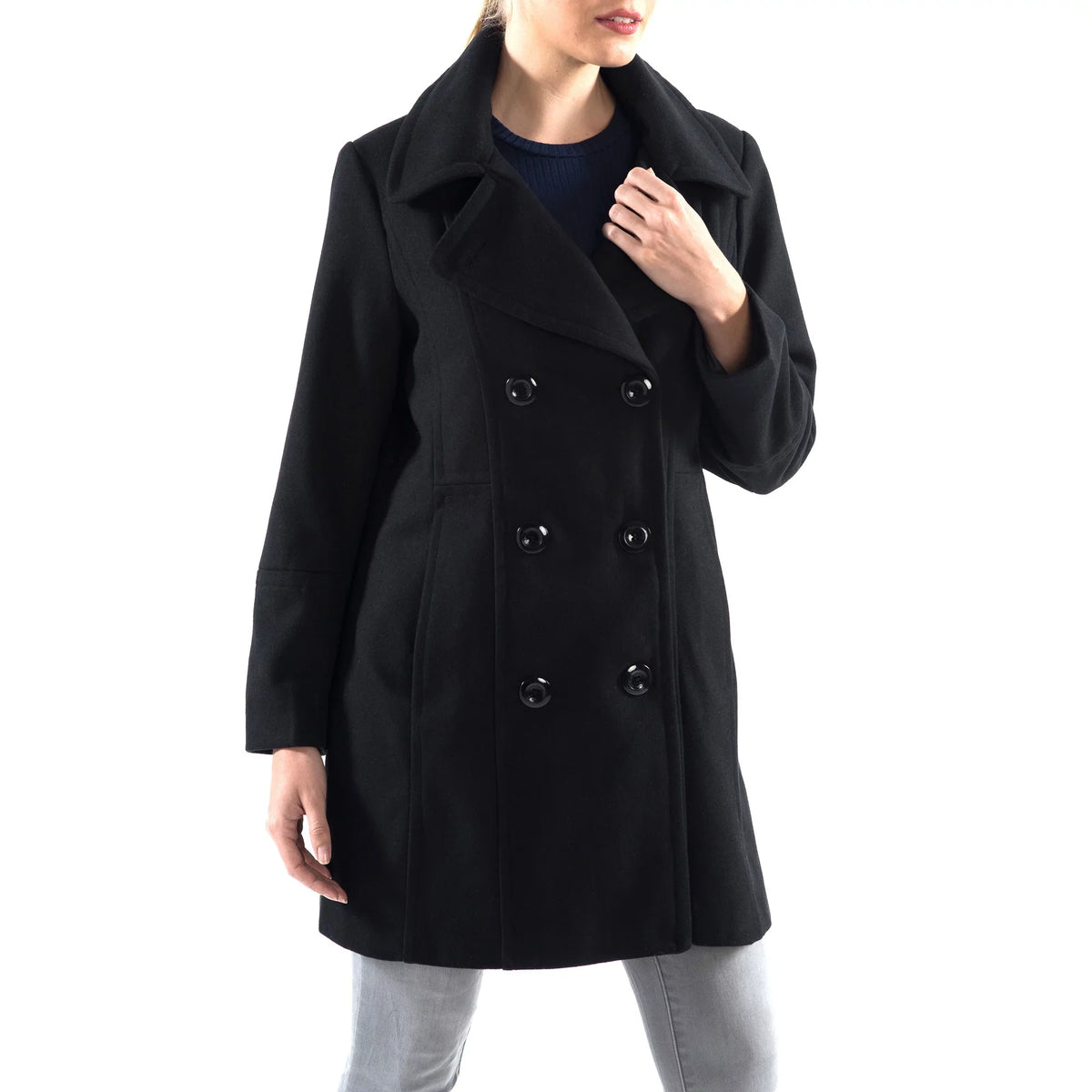 Womens Jacket Double Norah Swiss Breasted Overcoat Peacoat Coat Alpine Wool