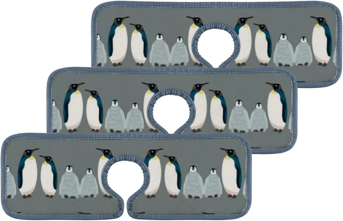 Catcher, Sink Splash Absorbent 3PCS Drip Bestwell Faucet Kitchen Sinkmat Bird Bath Sea Washable Penguin Mats Microfiber Mat, Drying Guard Countertop