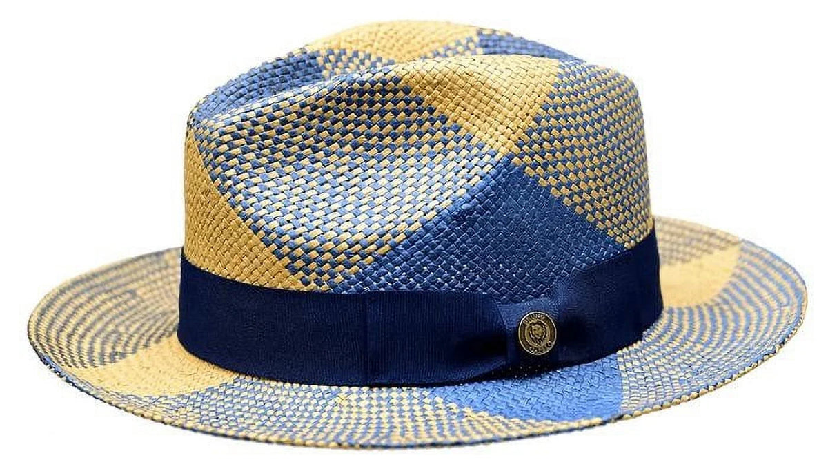 Straw CU401 Navy Cognac Designer Bruno Capelo Hat Men for