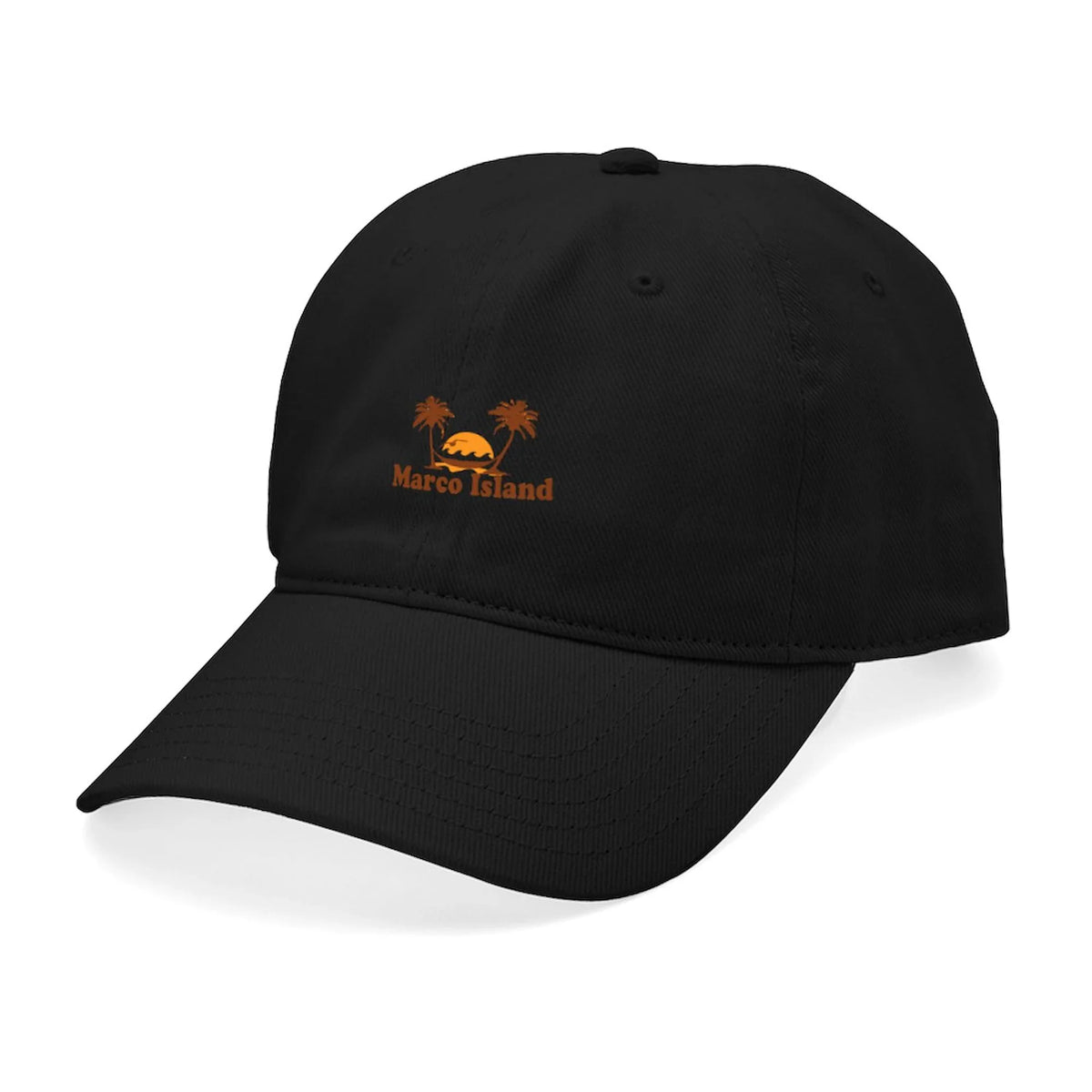 Baseball Black CafePress Adjustable - Island Black Printed Canvas Palm Cap Trees Hat Marco Cotton - Design.
