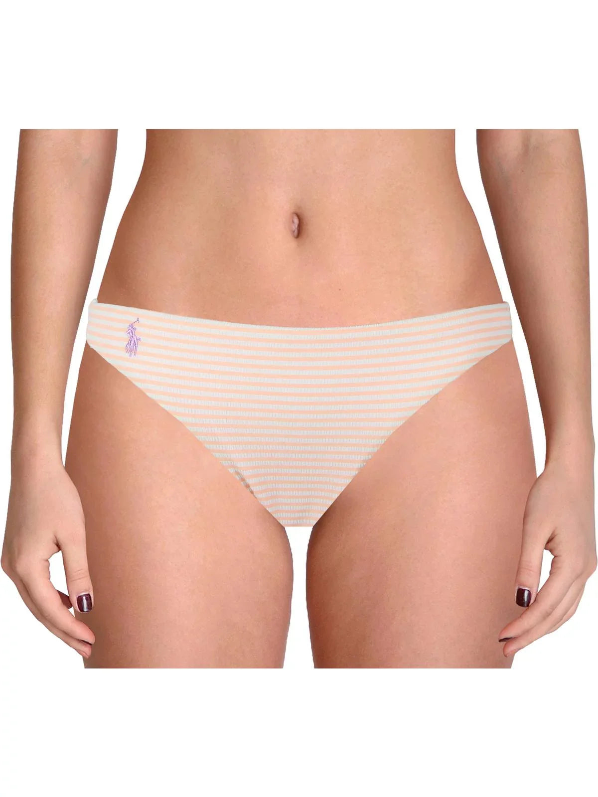 Lauren Seersucker Polo Ralph Striped Bottom Womens Separates Swim
