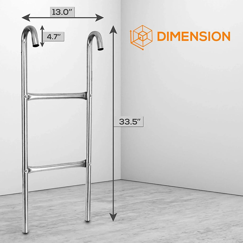 Galvanized Access - Step inch. 2 Ladder Weather SereneLife Climbing Trampoline Steel 4.7 Resistant