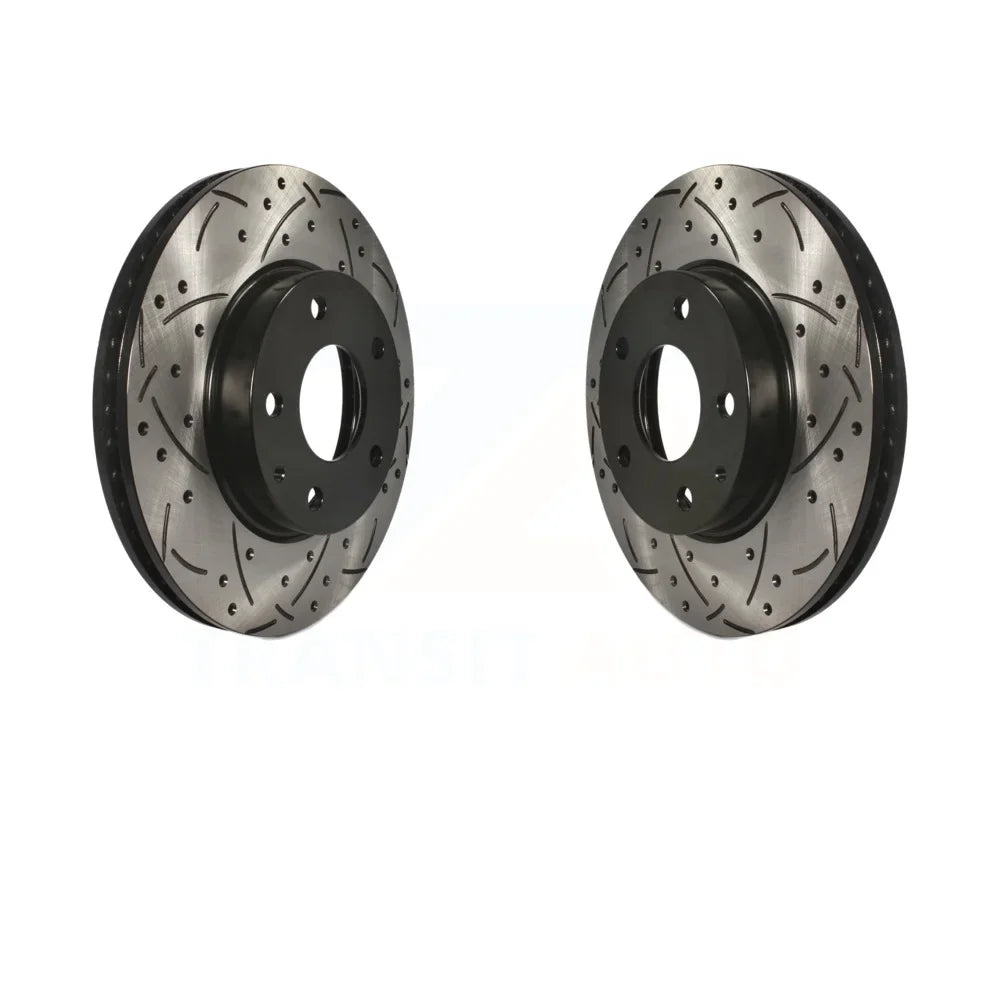 Drilled Slotted Rotors Front CX-3 Mazda Disc Sport Pair KD-100095 For 3 Brake Coated