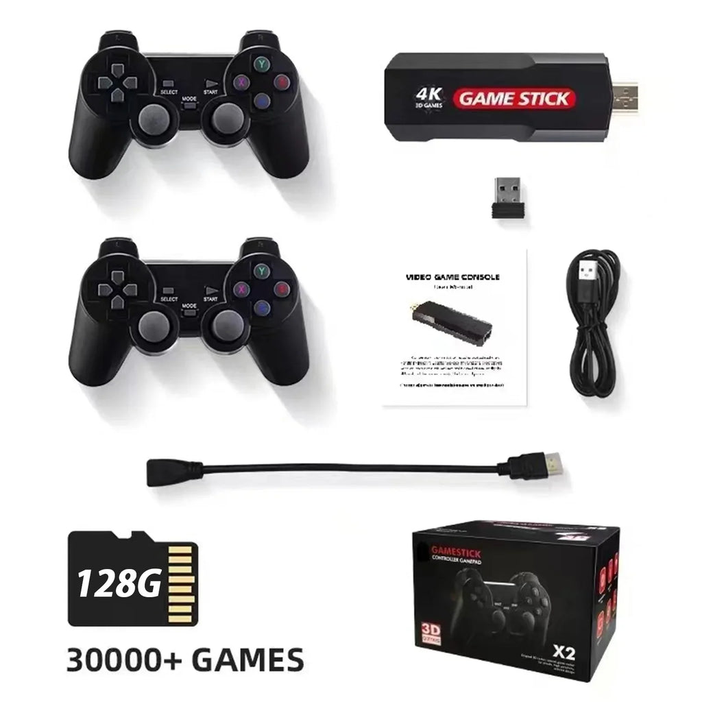 Controller,30000+ Retro Console Wireless Retro Console, Plus Stick Games,128GB Games Upgrade Double Wireless X2 Game