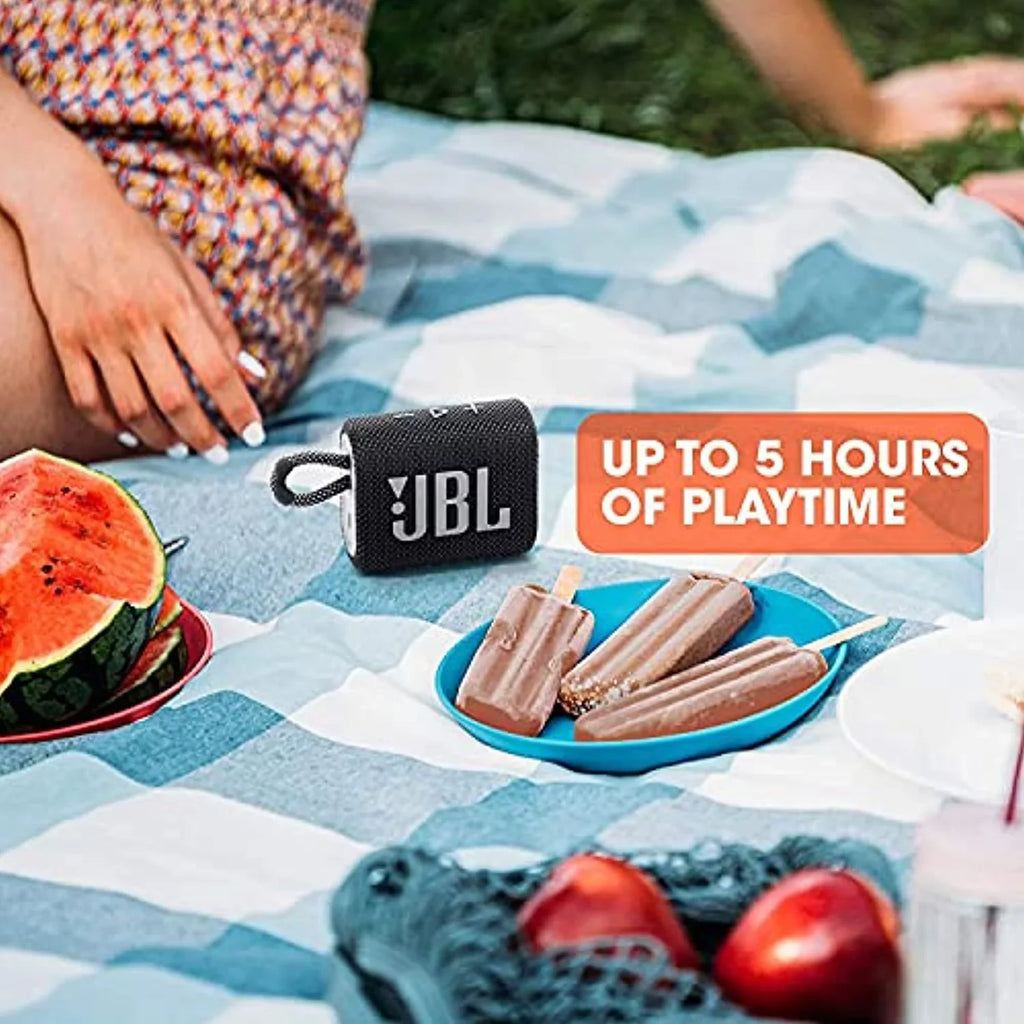 Portable & Waterproof Dustproof Wireless Bluetooth Restored JBL 3 (Blue) Speaker Outdoor Go (Refurbished) IP67