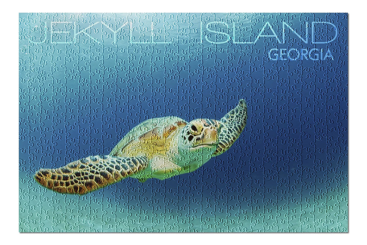 Sea Piece for Island, (19x27 500 Puzzle Family, Georgia, Jigsaw in Premium inches, Jekyll Made USA) Adults and Turtle
