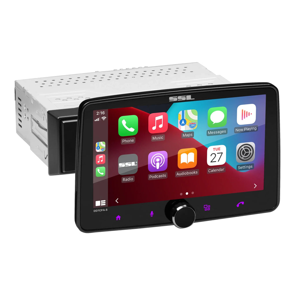 '- Audio CarPlay, Bluetooth Calling Touchscreen, Unit, Radio Apple System Player, Storm Auto, & Inch DD7CPA-S 7 Stereo Single Audio Laboratories Receiver Car No Din with Sound Head CD Android